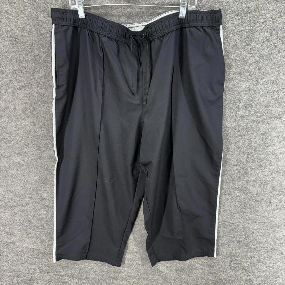 SJB Activewear Cropped Pants Women 2X Plus Black High Rise Drawstring Active